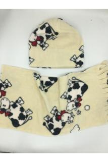 Unisex Çocuk Bej Polar Atkı Bere Seti